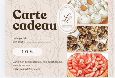 Modèle de la carte cadeau L'Atelier de Louise — 10€