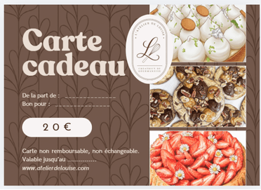 Modèle de la carte cadeau L'Atelier de Louise — 20€