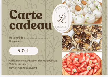 Modèle de la carte cadeau L'Atelier de Louise — 30€