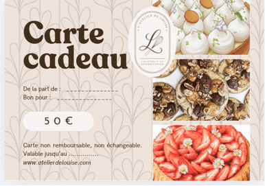 Modèle de la carte cadeau L'Atelier de Louise — 50€